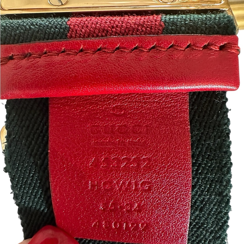 Gucci Red and Green Belt with Gold Buckle - Picture 4 of 9